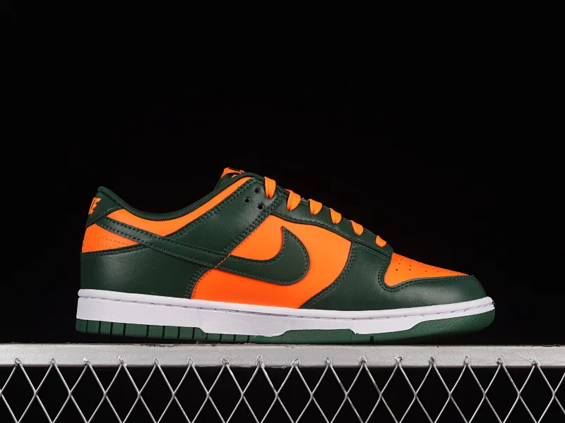 All Categories Nk SB Dunk Series Nk SB Dunk Low Low-top sneakers Nk SB Dunk Low "Miami Hurricanes" Orange-green SB low-top casual sneakers DD1391-300